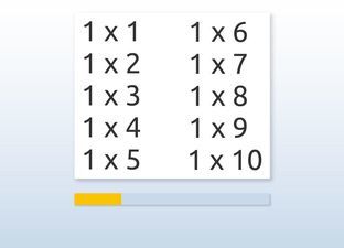 Flash cards Multiplication table from 1 to 10