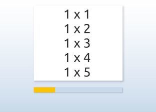 Flash cards Multiplication table from 1 to 5