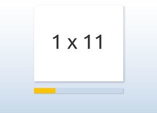 Flash cards Multiplication table of 11