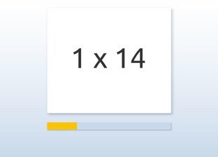 Flash cards Multiplication table of 14