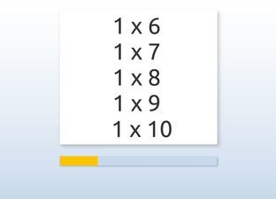 Flash cards Multiplication table from 6 to 10