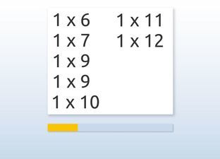 Flash cards Multiplication table from 6 to 12