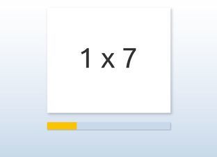 Flash cards Multiplication table of 7
