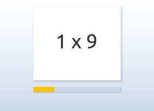 Flash cards Multiplication table of 9
