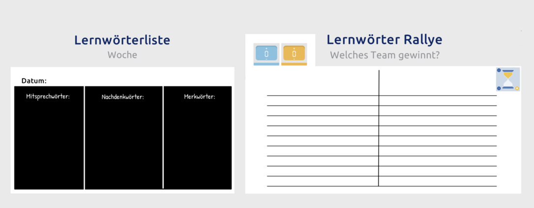 Lernwörter üben