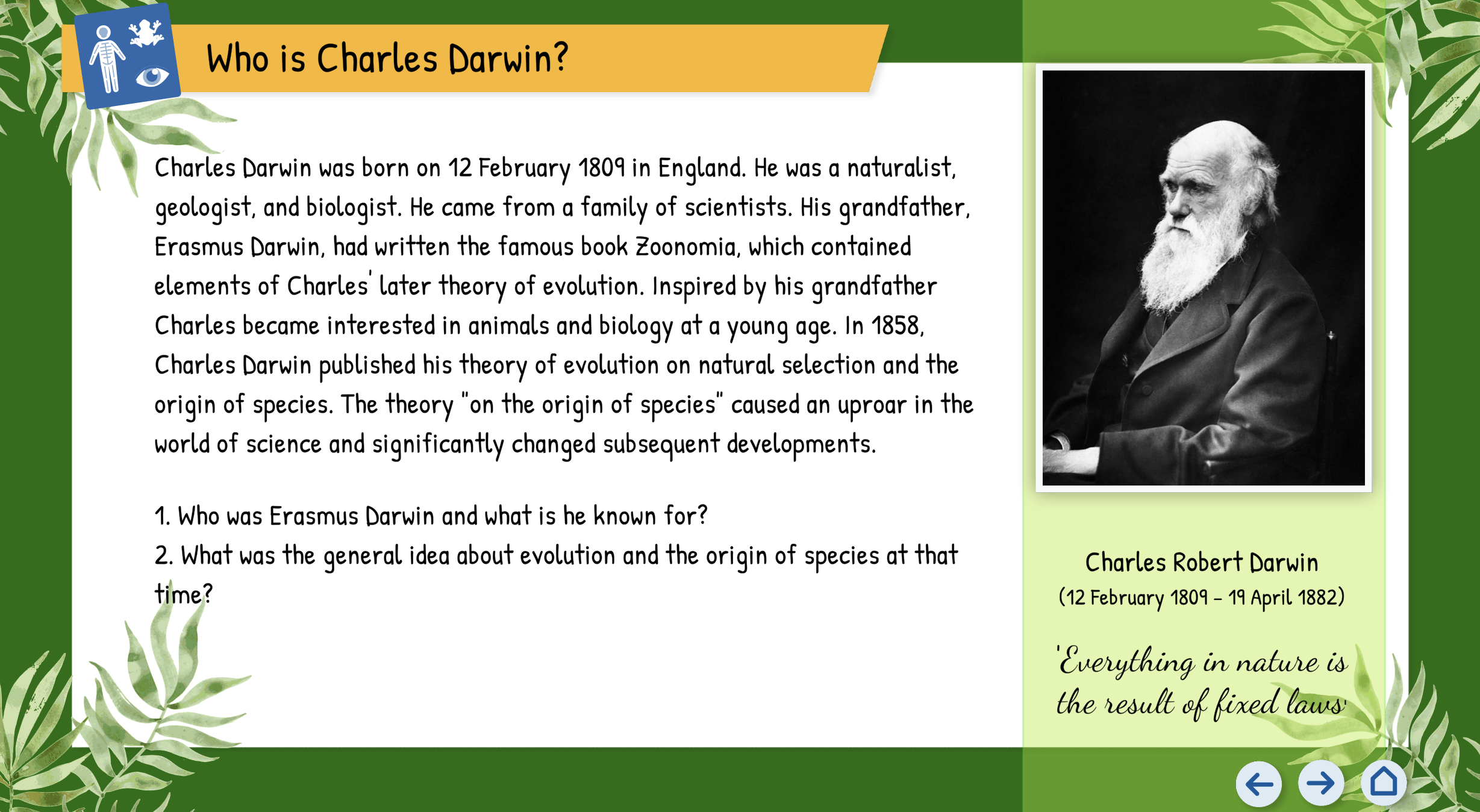 Charles Darwin - Theory of Evolution